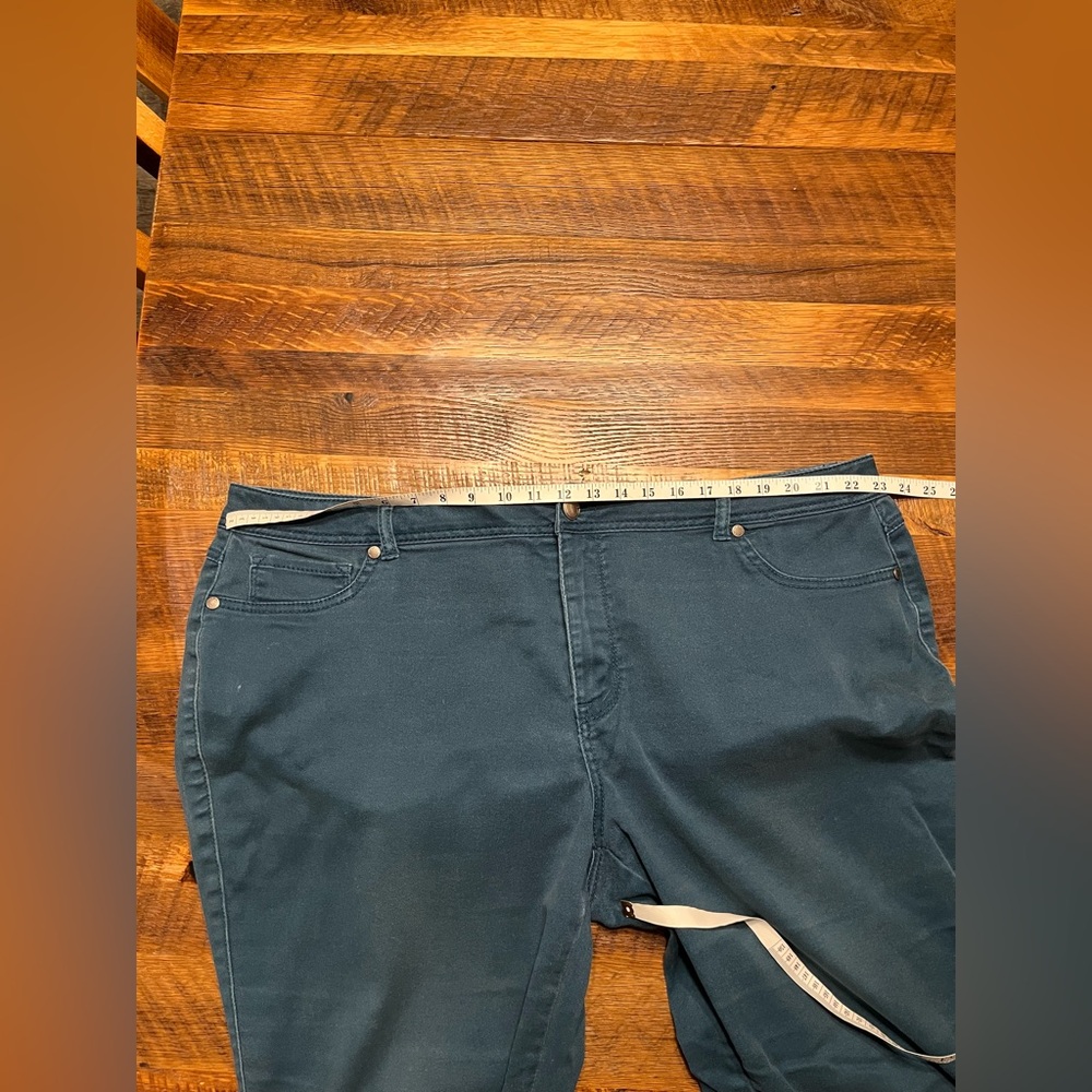 Avenue Denim Teal Skinny Jeans sz 24 - Picture 4 of 6